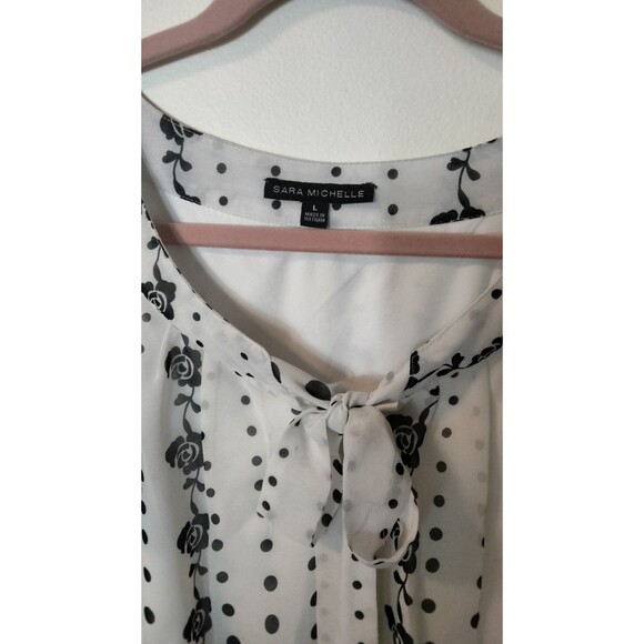 Blouse short sleeve Women's LARGE floral - Picture 2 of 4